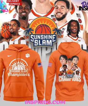 Clemson Tigers Sunshine Slam Champions 2024 Orange Hoodie