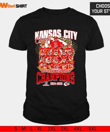 Coach Andy Reid And Players Afc Championship Champions Kansas City Chiefs Shirt