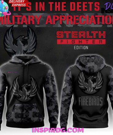 Coachella Valley Firebirds Stealth Fighter Military All Over Print Hoodie, 3D Hoodie