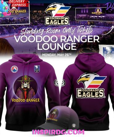 Colorado Eagles X Voodoo Ranger Lounge 2025 Purple All Over Print Hoodie