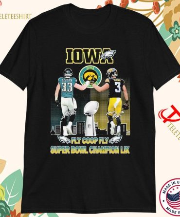 Cooper Dejean Iowa Hawkeyes Philadelphia Eagles Philly Fly Coop Fly Super Bowl Champion Lix Signature Trophy T-Shirts