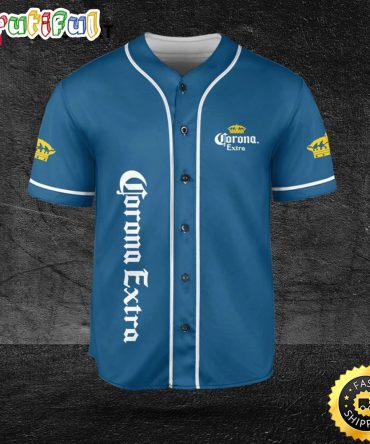 Corona Blue Beer Lovers Baseball Jersey