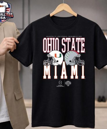 Cotton Bowl Classic 2025 Miami Vs Ohio State Helmet Matchup T-Shirt