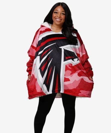 Atlanta Falcons Red Camo Blanket Hoodie Hoodie Blanket