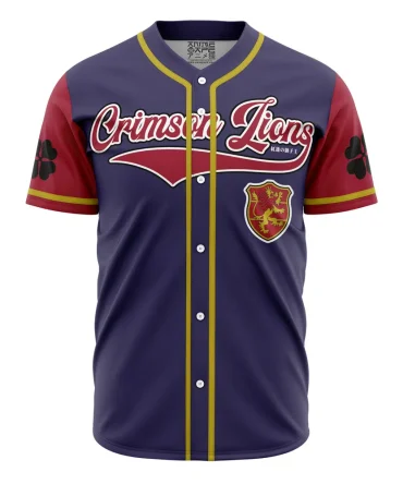 Crimson Lions Black Clover Baseball Jersey