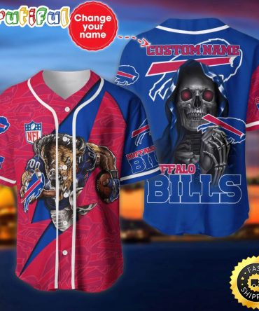 Custom Name Nfl Buffalo Bills Baseball Jersey The Reaper Shirts