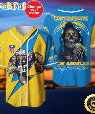 Custom Name Nfl Los Angeles Chargers Baseball Jersey The Reaper Shirts