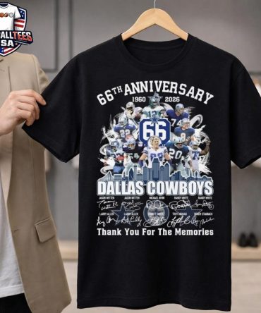 Dallas Cowboys Skyline 66Th Anniversary 1960-2026 Players Signatures Thank You For The Memories Unisex Shirt
