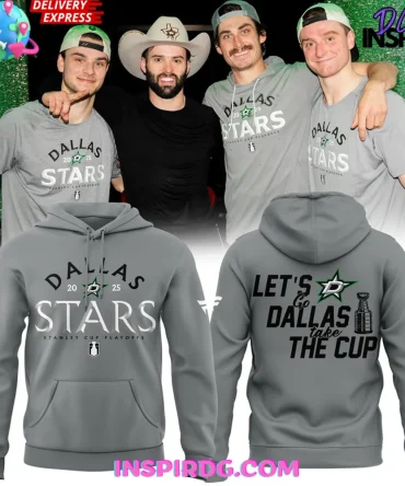 Dallas Stars 2025 Stanley Cup Playoffs Grey All Over Print Hoodie