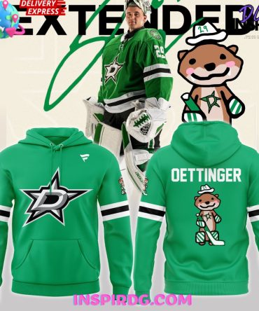 Dallas Stars Oettinger White Away Special Green Hoodie