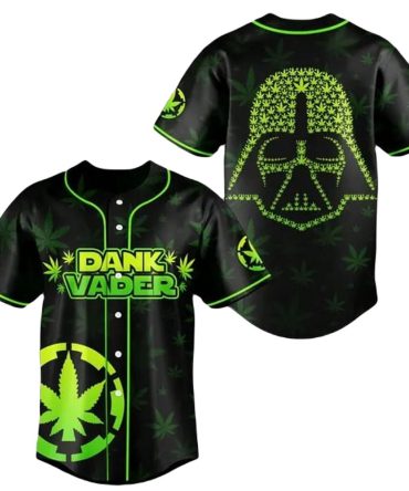 Dank Vader Cannabis-Themed Baseball Jersey – Unique Star Wars Style Shirt