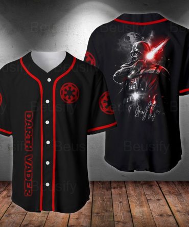 Men'S Darth Vader Baseball Jersey Shirt - Galactic Empire Fan Apparel - S-Xxl