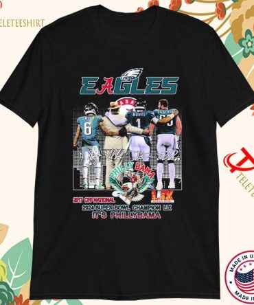 Devonta Smith Jalen Hurts And Nick Saban Philadelphia Eagles X Alabama Crimson Tide 2017 Cfp National 2024 Super Bowl Champion Lix It'S Phillybama T-Shirts
