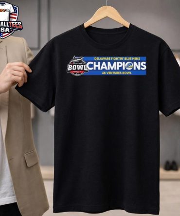 Delaware Fightin' Blue Hens 68 Ventures Bowl Champions Ncaa Football 2025 T-Shirt