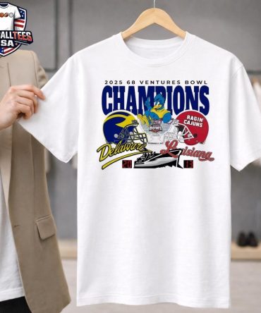Delaware Fightin' Blue Hens Winner 20-13 Louisiana Ragin' Cajuns 2025 68 Ventures Bowl Champions T-Shirt