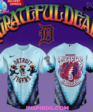 Detroit Tigers Grateful Dead 60Th Anniversary Special Baseball Jersey