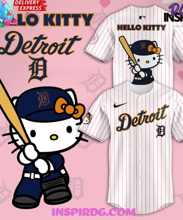 Detroit Tigers X Hello Kitty 2024 Stripe Baseball Jersey