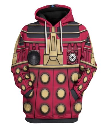 Doctor Who Hoodie Doctor Who Dalek Supreme Costume T-Shirt Red Unisex