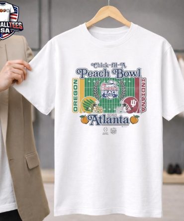 Ducks Vs Hoosiers 2026 Chick-Fil-A Peach Bowl 2-Team Jan 9Th 2026 Head To Head Helmet Unisex Shirt