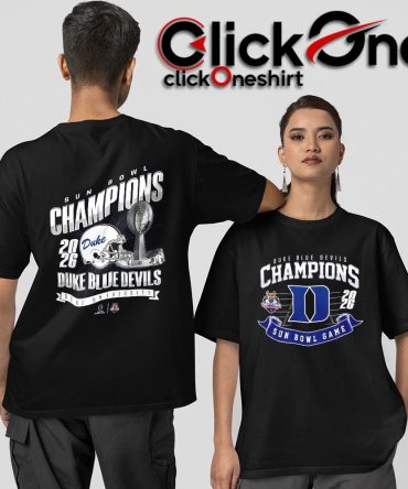 Duke Blue Devils 2026 Sun Bowl Champions Logo Two-Sided T-Shirt