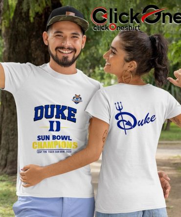 Duke Blue Devils 2026 Tony The Tiger Sun Bowl Champion Two-Sided T-Shirt