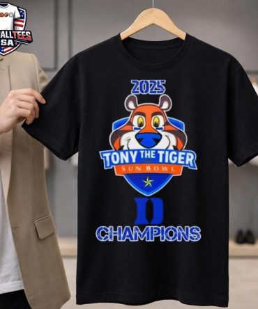 Duke Blue Devils Logo 2025 Tony The Tiger Sun Bowl Champions Unisex Shirt