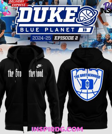 Duke Blue Planet The Brotherhood 2024 Black Zip Hoodie