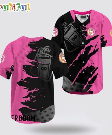 Dunkin Donuts Metal Crack Pattern Baseball Jersey