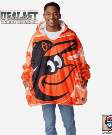 Baltimore Orioles Camouflage Blanket Hoodie Hoodie Blanket