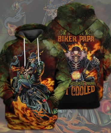 Biker Grandpa T-Shirt Biker Papa Like Normal Papa But Cool T-Shirt Grandpa Hoodie Grandpa