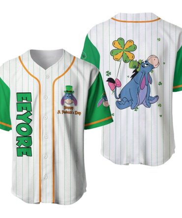 Celebrate St. Patrick'S With Eeyore Baseball Jersey – Fun & Unique Design!
