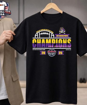 East Carolina Pirates 2025 Go Bowling Military Bowl Champions Locker Room Unisex Shirt