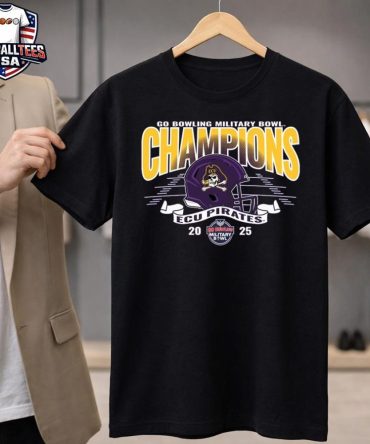 Ecu Pirates 2025 Go Bowling Military Bowl Champions Helmet Unisex Shirt