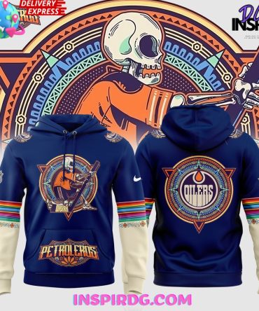 Edmonton Oilers Petroleos Dia De Los Muertos 2024 Hoodie