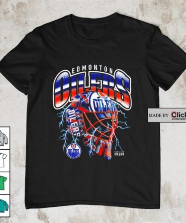 Edmonton Oilers Crease Lightning Helmet Shirt