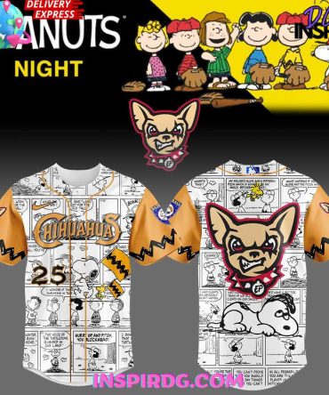 El Paso Chihuahuas 75Th Anniversary Of Peanuts Special Baseball Jersey