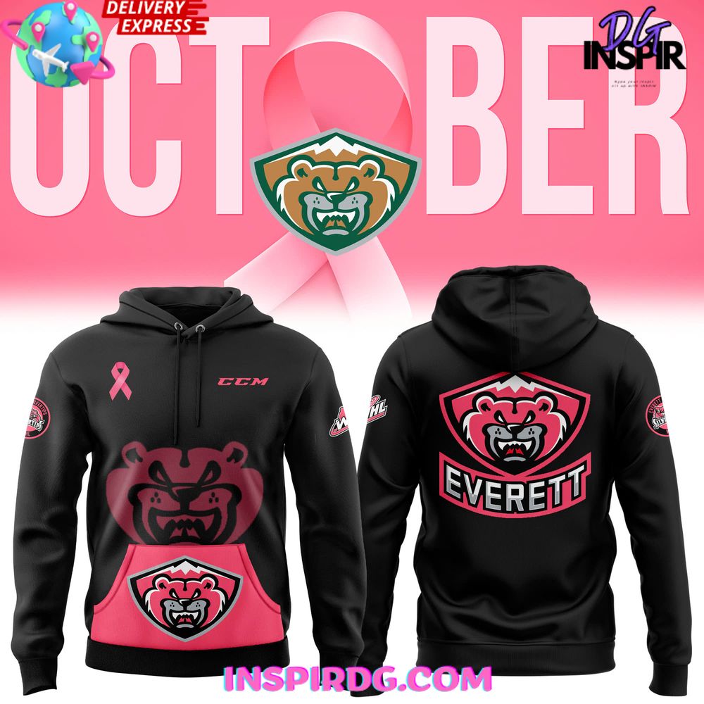 Everett Silvertips Breast Cancer Awareness 2024 Hoodie