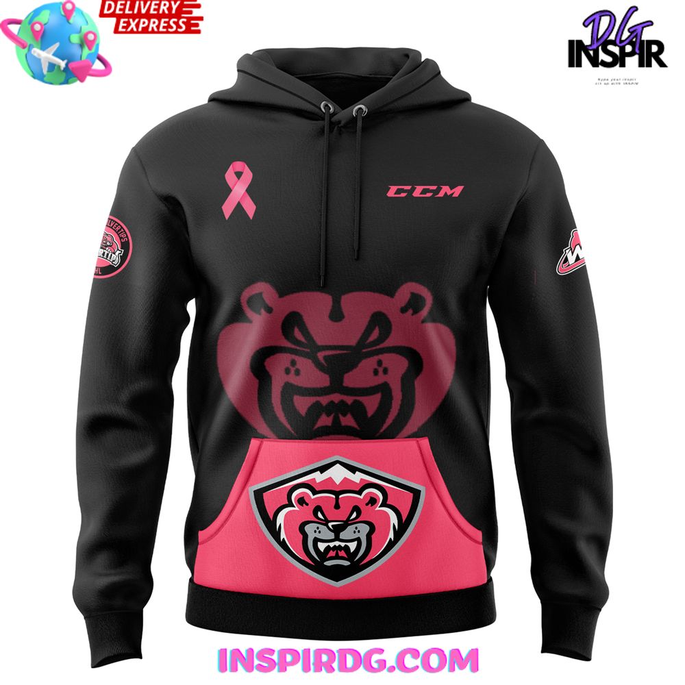 Everett Silvertips Breast Cancer Awareness 2024 Hoodie - Image 2