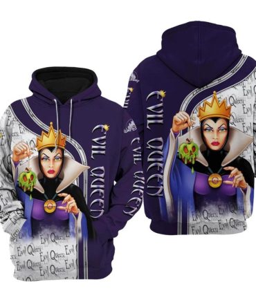 Snow White Hoodie Evil Queen Pattern Snow White Hoodie Purple White Unisex