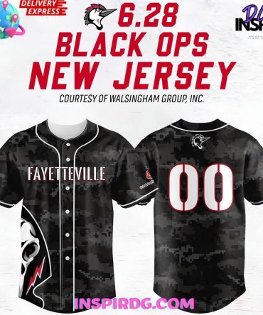 Fayetteville Woodpeckers Black Ops Night 2025 Baseball Jersey