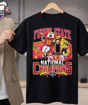 Ferris State Bulldogs Back 2 Back '24-'25 National Champions Mascot Unisex Shirt