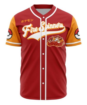 Fire Spinners Baseball Jersey - Bold Red & Orange Design For Fans , Limited Edition