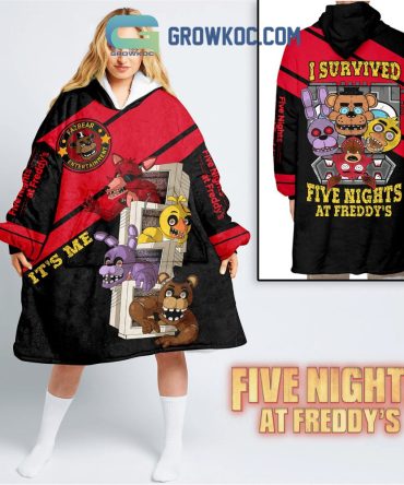 Five Nights At Freddy'S I Survived Christmas Oodie Hoodie Blanket