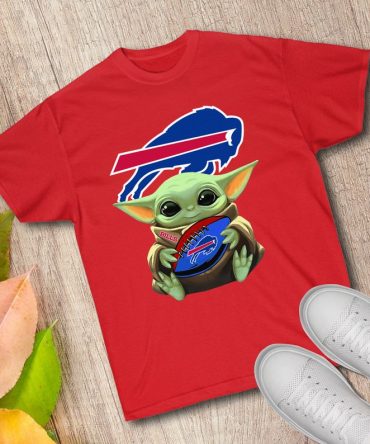Football Baby Yoda Hug Buffalo Bills Nfl Tshirt Design Made In Cad & Usa