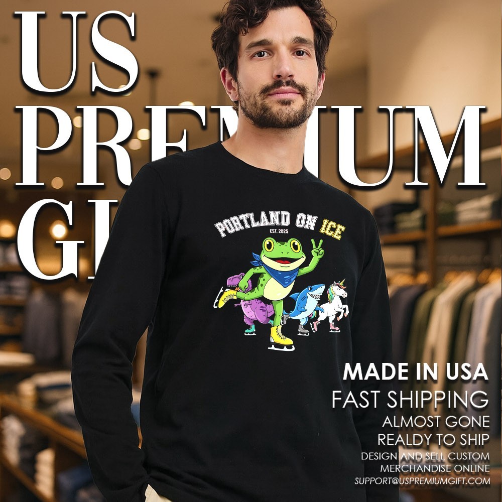 Frogs Portland On Ice Protests Est 2025 Shirt - Image 3