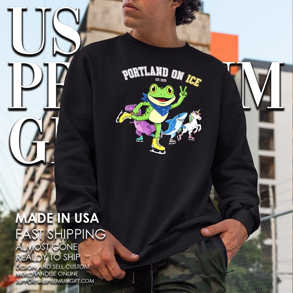 Frogs Portland On Ice Protests Est 2025 Shirt - Image 5