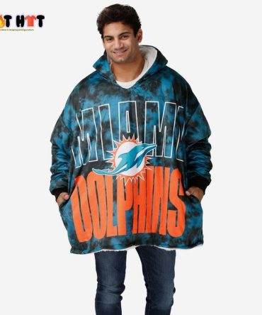 Miami Dolphins Camouflage Fleece Blanket Hoodie