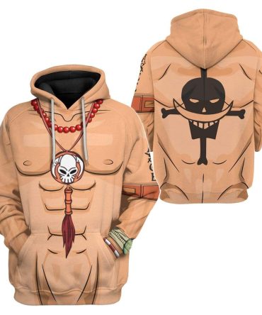 One Piece Hoodie Ace One Piece Costume T-Shirt Colorful Unisex