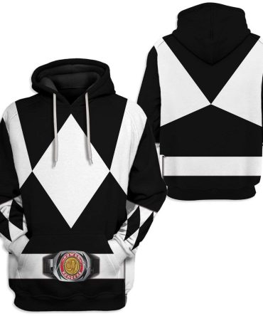 Power Ranger Hoodie Black Mighty Morphin Power Ranger Hoodie Black Unisex