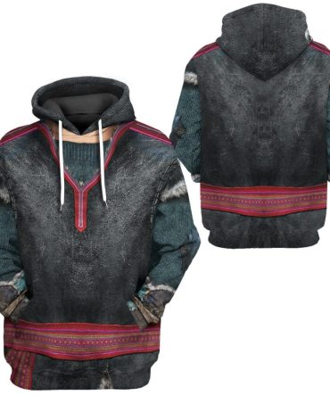Frozen Hoodie Dn Frozen Character Kristoff Costume Hoodie Gray Blue Unisex